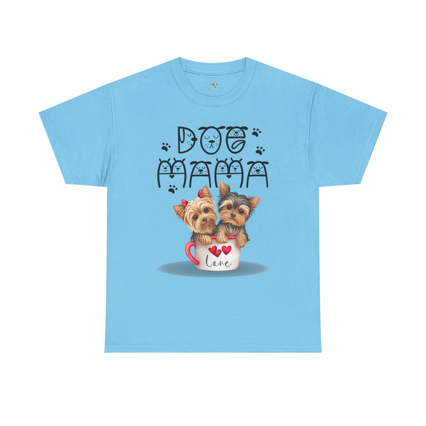 Dog Mama Unisex Tee with playful animal print, perfect gift for dog lovers.