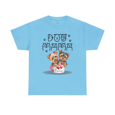 Dog Mama Unisex Tee with playful animal print, perfect gift for dog lovers.