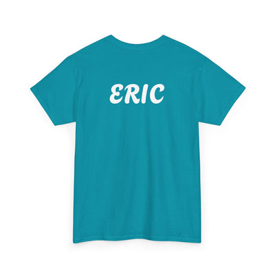Unique "Be The Only One" barcode t-shirt in blue with a minimalist design