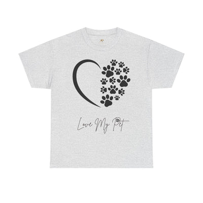 Pet Lover Unisex Heavy Cotton Tee, Love My Pet Shirt, Dog Cat Owner Gift, Animal Lover Apparel, Pet Tee - NOTALIFY