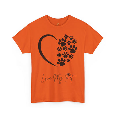 Pet Lover Unisex Heavy Cotton Tee, Love My Pet Shirt, Dog Cat Owner Gift, Animal Lover Apparel, Pet Tee - NOTALIFY