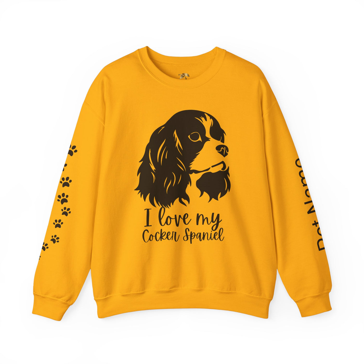 Cocker Spaniel Sweatshirt, Pet's Name Personalized Gift Idea, Cocker Spaniel Dog Owner Apparel, Custom Dog Paw Print Jumper, Comfy Crewneck - NOTALIFY