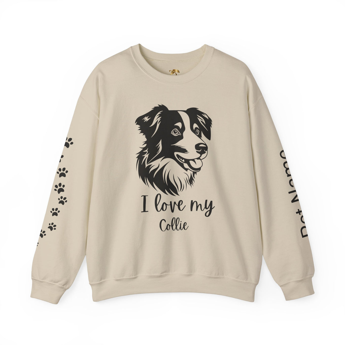 Collie Lover Sweatshirt, Pet's Name Personalized Gift Idea, Collie Dog Owner Apparel, Custom Dog Paw Print Jumper, Comfy Crewneck - NOTALIFY