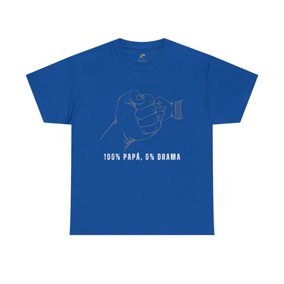 100 Percent Papá 0 Percent Drama Shirt | Funny Spanish Dad Tee | Fathers Day Gift for Dad| Cool Latino Dad Shirt | Parent Humor Graphic Tee
