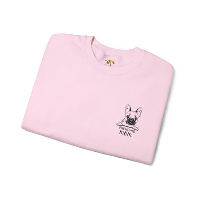 Frenchie Mom Embroidery Sweatshirt, Mother's Day Gift, Cute Dog Lover Jumper, French Bulldog Crewneck, Gift for Mom, Pet Owner Sweater - NOTALIFY
