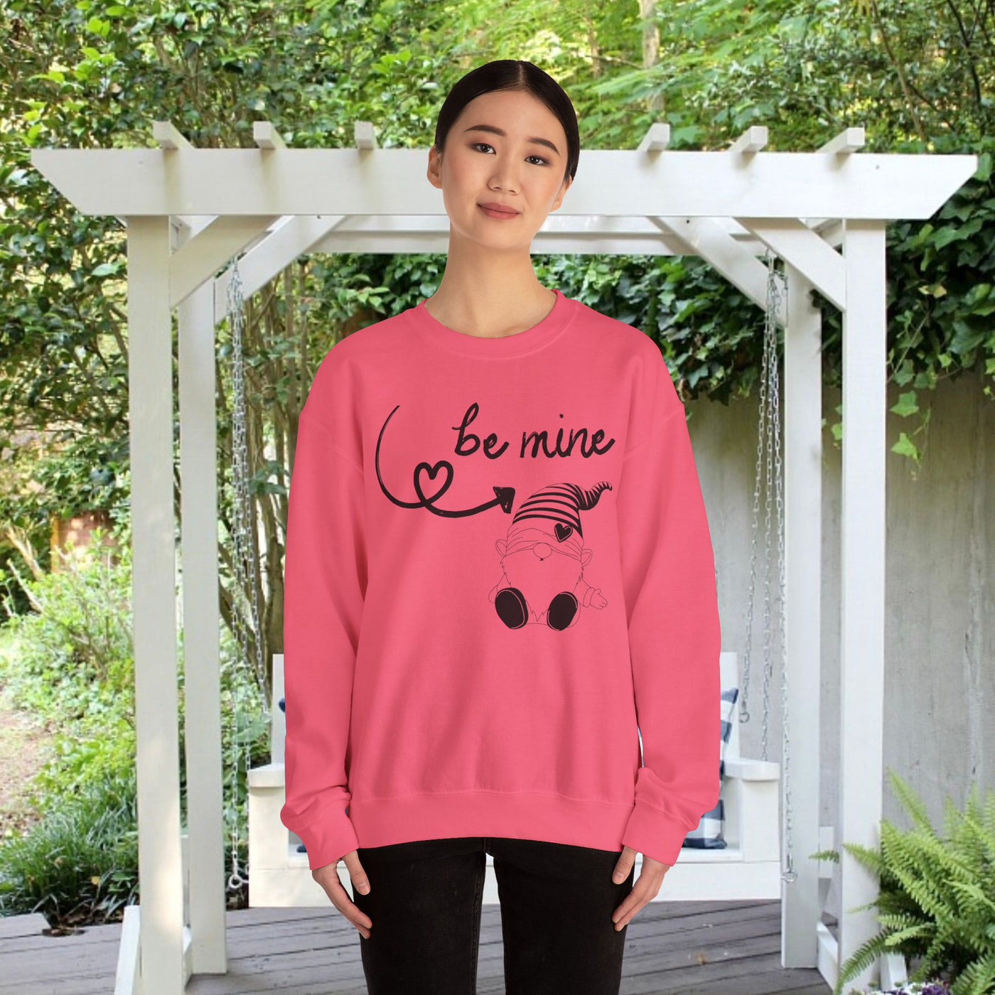 BE MINE Gnome Unisex Sweatshirt, Warm Crewneck Jumper, Comfy Pullover,