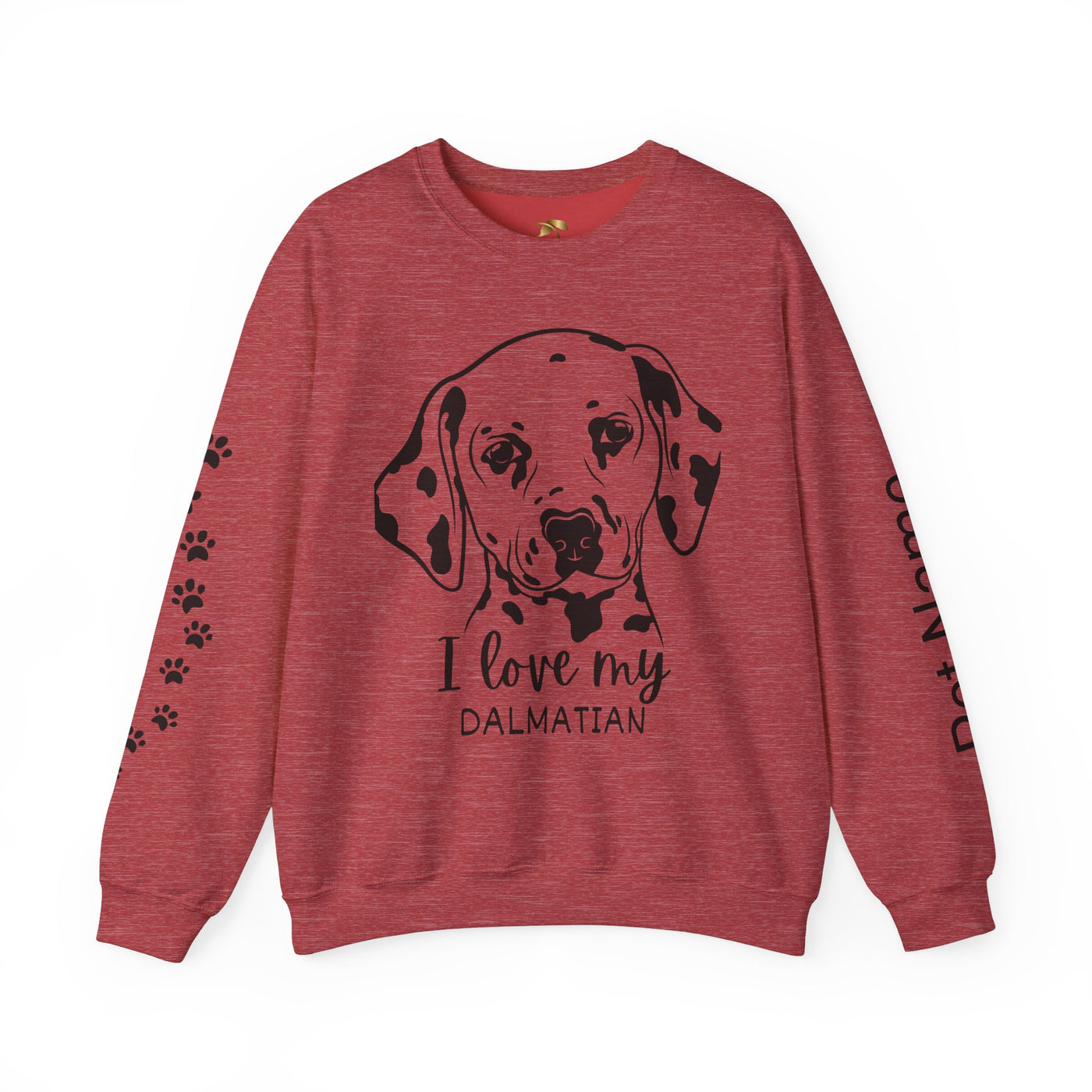 Damatian Dog Lover Sweatshirt, Pet's Name Personalized Gift Idea, Frenchie Dog Owner Apparel, Custom Dog Paw Print Jumper, Comfy Crewneck
