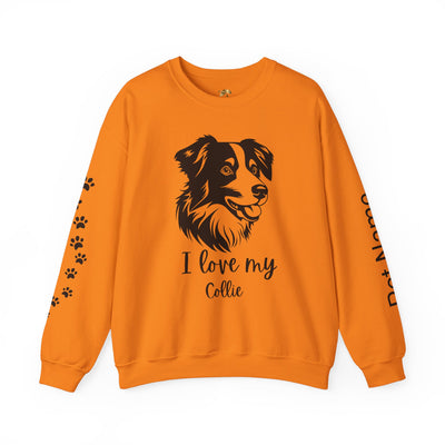 Collie Lover Sweatshirt, Pet's Name Personalized Gift Idea, Collie Dog Owner Apparel, Custom Dog Paw Print Jumper, Comfy Crewneck - NOTALIFY