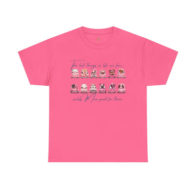Cute Dogs Mother's Day T-Shirt, Best Things In Life Are Free, Unisex Tee, Gift For Mom, Heavy Cotton Shirt, Mother's Day Gift - NOTALIFY