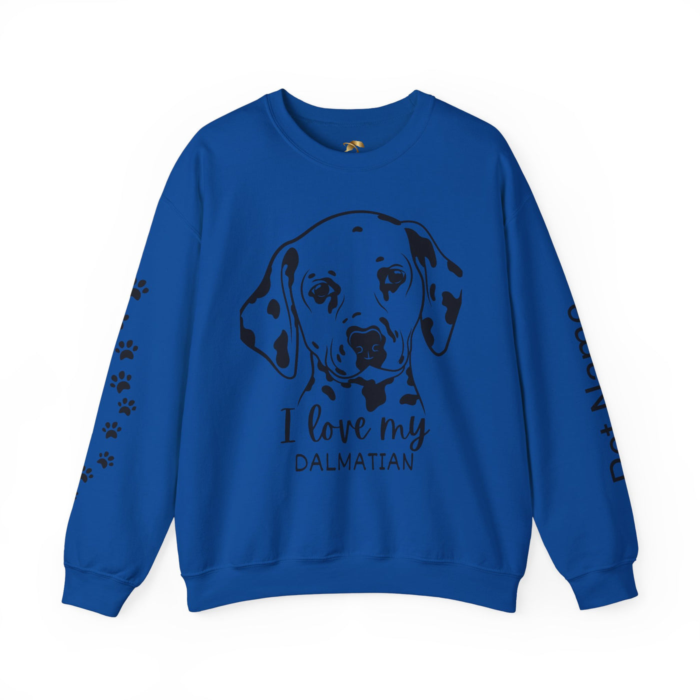 Damatian Dog Lover Sweatshirt, Pet's Name Personalized Gift Idea, Frenchie Dog Owner Apparel, Custom Dog Paw Print Jumper, Comfy Crewneck