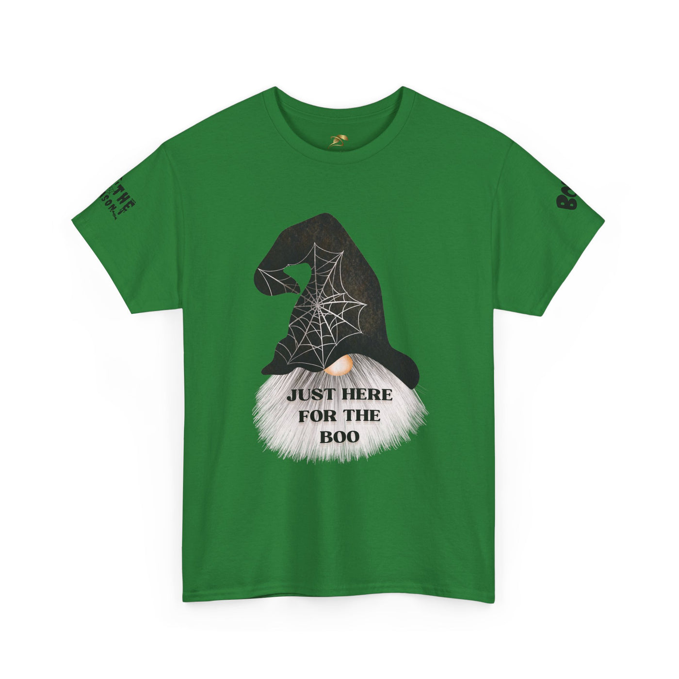 NOTALIFY Halloween Just Here for the Boo Graphic Tee, Spooky T-Shirt, Fun Fall Apparel, Unisex Halloween Tee, Gnome & Bats