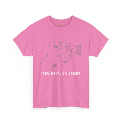 100 Percent Papá 0 Percent Drama Shirt | Funny Spanish Dad Tee | Fathers Day Gift for Dad| Cool Latino Dad Shirt | Parent Humor Graphic Tee