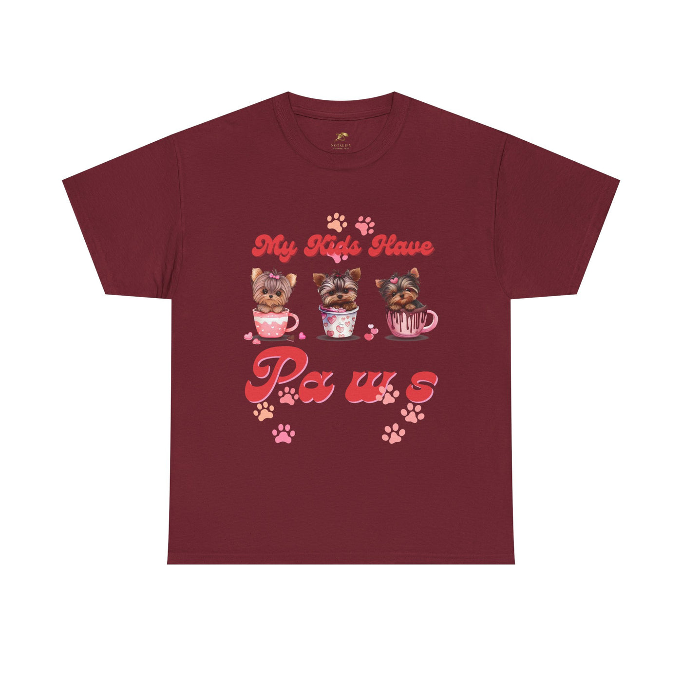 Dog Lover Unisex Tee, Animal Parent Tshirt, My Kids Have Paws Shirt, Cute Puppy Graphic Tee, Pet Owner Gift, Casual Dog Mom Dad Top - NOTALIFY