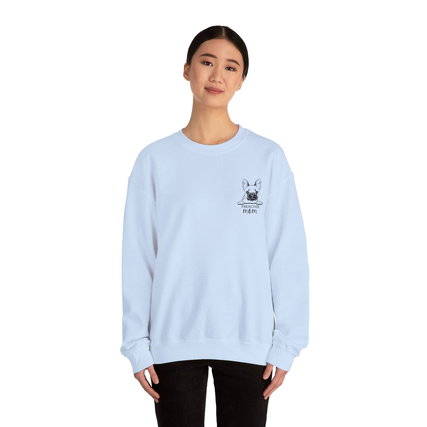 Frenchie Mom Embroidery Sweatshirt, Mother's Day Gift, Cute Dog Lover Jumper, French Bulldog Crewneck, Gift for Mom, Pet Owner Sweater - NOTALIFY