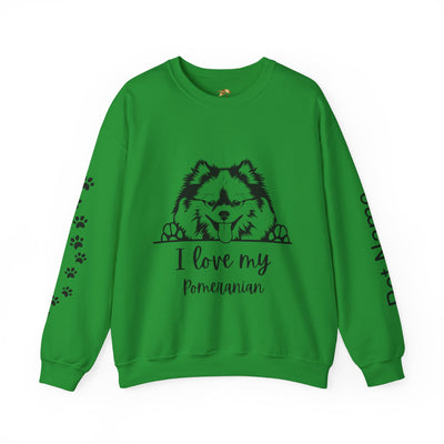 Pomeranian Lover Sweatshirt, Pet's Name Personalized Gift Idea, Pomeranian Dog Owner Apparel, Custom Dog Paw Print Jumper, Comfy Crewneck - NOTALIFY