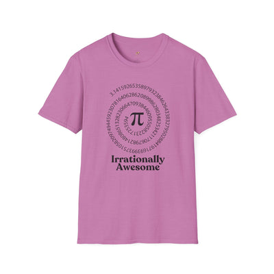 Pi Day Unisex Softstyle T-Shirt, Math Geek Gift, Irrationally Awesome 