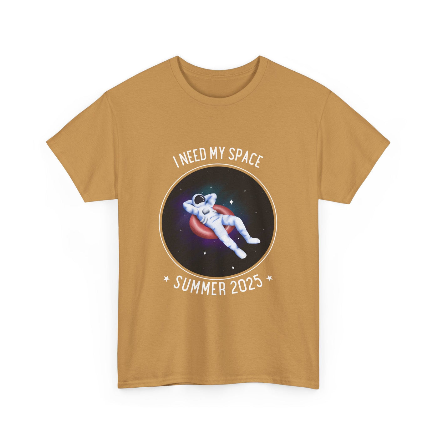 Astronaut Space Vibes Tee with galaxy graphic and "I Need My Space" text, perfect for space lovers.