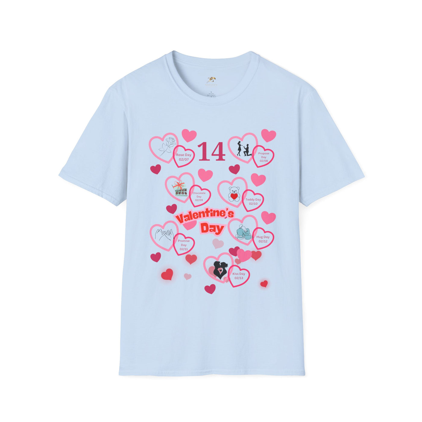 Valentines Week Love Unisex T-Shirt - Kiss Day Proposal Promise Hug Teddy Chocolate Tee Gift for Him - NOTALIFY