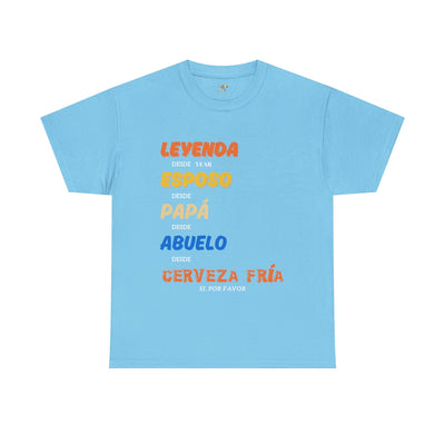 Funny Grandpa Beer Shirt | Leyenda Desde Esposo Papá Abuelo Tee | Spanish Dad Gift | Fathers Day Latino Humor T-Shirt for Men | Gift for Dad
