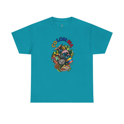 Colorful Unisex Heavy Cotton Tee with Joyful Message, Fun T-Shirt, Cas