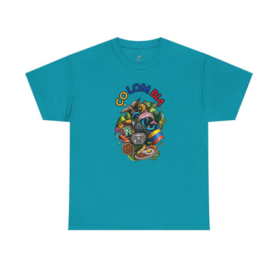 Colorful Unisex Heavy Cotton Tee with Joyful Message, Fun T-Shirt, Cas