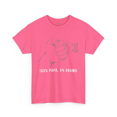 100 Percent Papá 0 Percent Drama Shirt | Funny Spanish Dad Tee | Fathers Day Gift for Dad| Cool Latino Dad Shirt | Parent Humor Graphic Tee