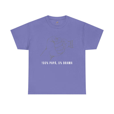 100 Percent Papá 0 Percent Drama Shirt | Funny Spanish Dad Tee | Fathers Day Gift for Dad| Cool Latino Dad Shirt | Parent Humor Graphic Tee