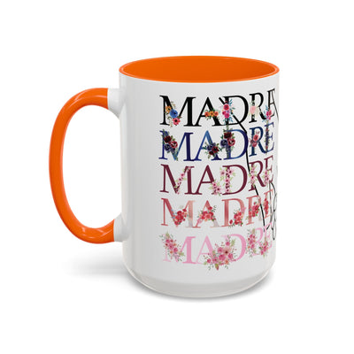 Mother's Day Mug, Accent Coffee Cup with Flowers and Names, Gift for M