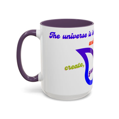 Infinity Butterfly Mug with inspirational quote, purple interior, 11oz size.