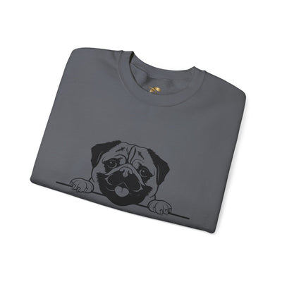 Pug Dog Lover Sweatshirt, Pet's Name Personalized Gift Idea, Pug Dog Owner Apparel, Custom Dog Paw Print Jumper, Comfy Crewneck - NOTALIFY