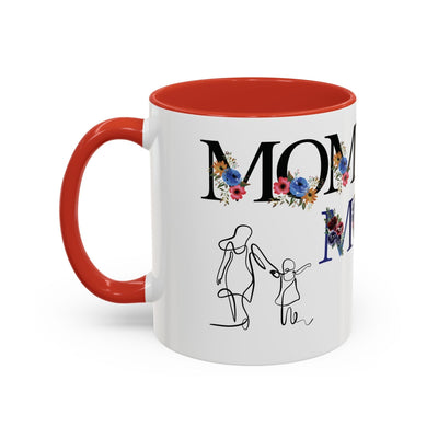 Mother's Day ceramic mug with floral accents, customizable for mom, gift for Mother's Day.