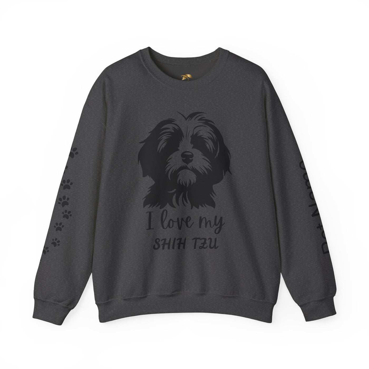 Shih Tzu Dog Lover Sweatshirt, Pet's Name Personalized Gift Idea, Frenchie Dog Owner Apparel, Custom Dog Paw Print Jumper, Comfy Crewneck