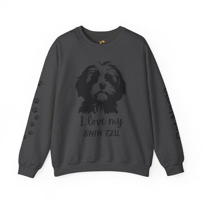 Shih Tzu Dog Lover Sweatshirt, Pet's Name Personalized Gift Idea, Frenchie Dog Owner Apparel, Custom Dog Paw Print Jumper, Comfy Crewneck