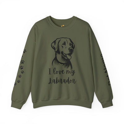 Labrador Lover Sweatshirt, Pet's Name Personalized, Labrador Dog Owner Apparel, Custom Dog Paw Print Jumper, Comfy Crewneck - NOTALIFY