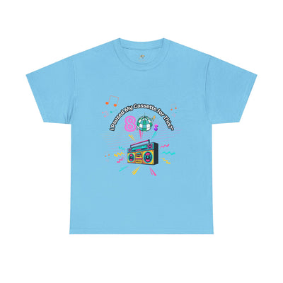 Retro Cassette Tape Unisex Heavy Cotton Tee, Vintage Music Lover Shirt, 80s Nostalgia Graphic Tee, Pause Cassette Player Shirt, Mixtape Fan - NOTALIFY