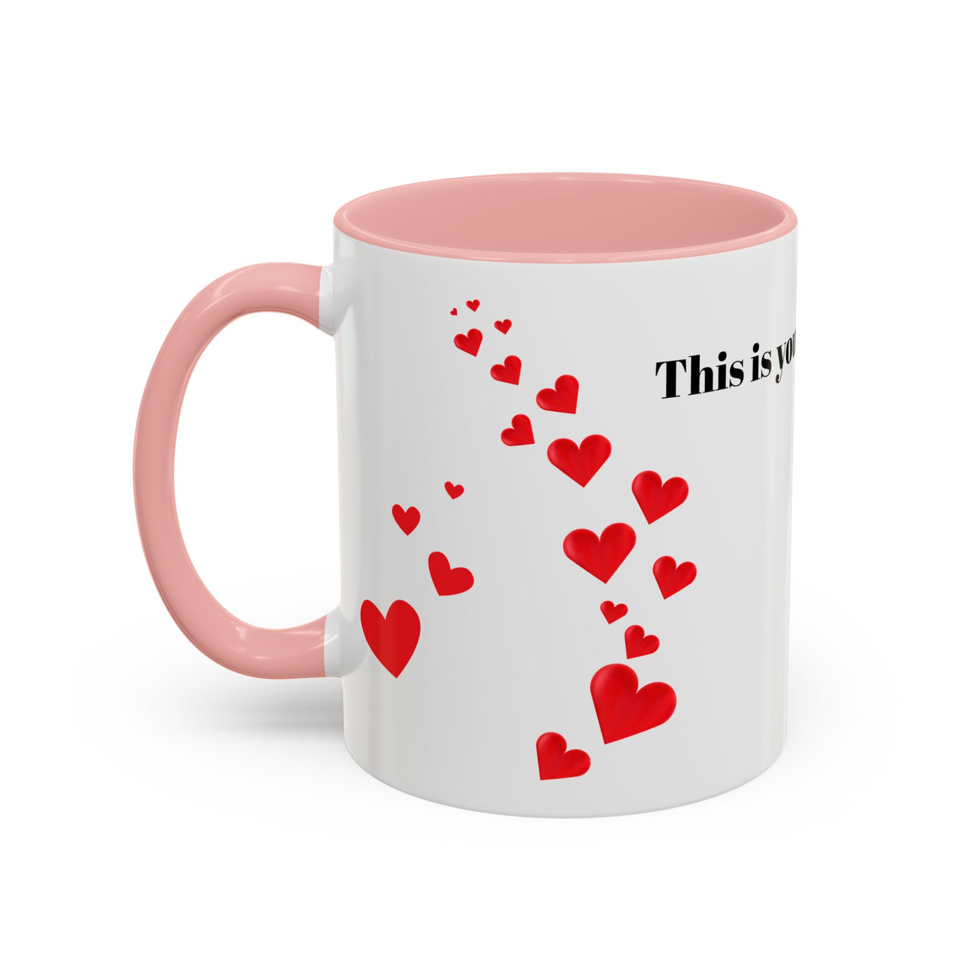 Accent Coffee Mug - You are Enough Mug - Custom Red Hearts Accent Coffee Cup Personalized Gift, Ceramic Mug, Kitchen Decor, Drinkware, Gift - NOTALIFY