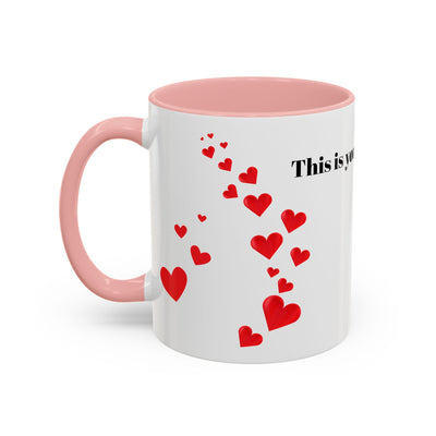 Accent Coffee Mug - You are Enough Mug - Custom Red Hearts Accent Coffee Cup Personalized Gift, Ceramic Mug, Kitchen Decor, Drinkware, Gift - NOTALIFY