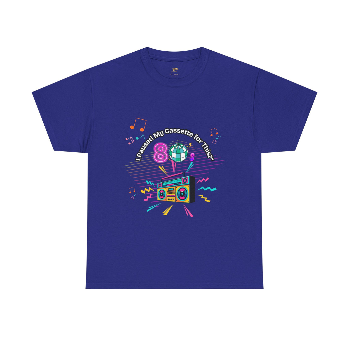 Retro Cassette Tape Unisex Heavy Cotton Tee, Vintage Music Lover Shirt, 80s Nostalgia Graphic Tee, Pause Cassette Player Shirt, Mixtape Fan - NOTALIFY