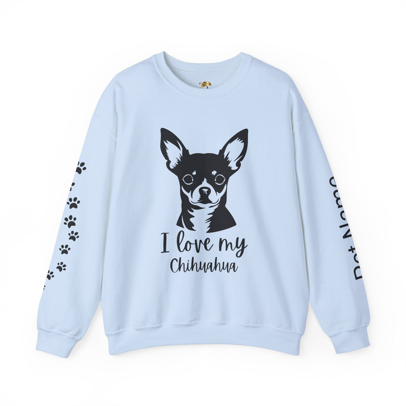 Chihuahua Lover Sweatshirt, Pet's Name Personalized Gift Idea, Chihuahua Dog Owner Apparel, Custom Dog Paw Print Jumper, Comfy Crewneck - NOTALIFY