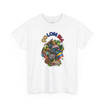Colorful Unisex Heavy Cotton Tee with Joyful Message, Fun T-Shirt, Cas