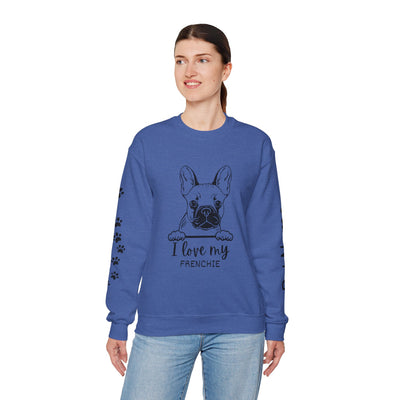 Frenchie Dog Lover Sweatshirt, Pet's Name Personalized Gift Idea, Frenchie Dog Owner Apparel, Custom Dog Paw Print Jumper, Comfy Crewneck