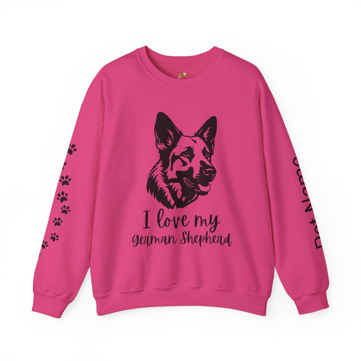 German Shepherd Lover Sweatshirt, Pet's Name Personalized, German Shepherd Dog Owner Apparel, Custom Dog Paw Print Jumper, Comfy Crewneck - NOTALIFY