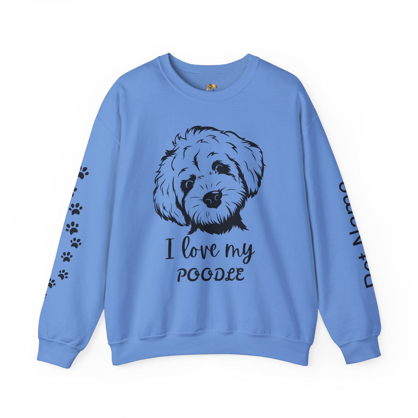 Poodle Dog Lover Sweatshirt, Pet's Name Personalized Gift Idea, Poodle Dog Owner Apparel, Custom Dog Paw Print Jumper, Comfy Crewneck - NOTALIFY