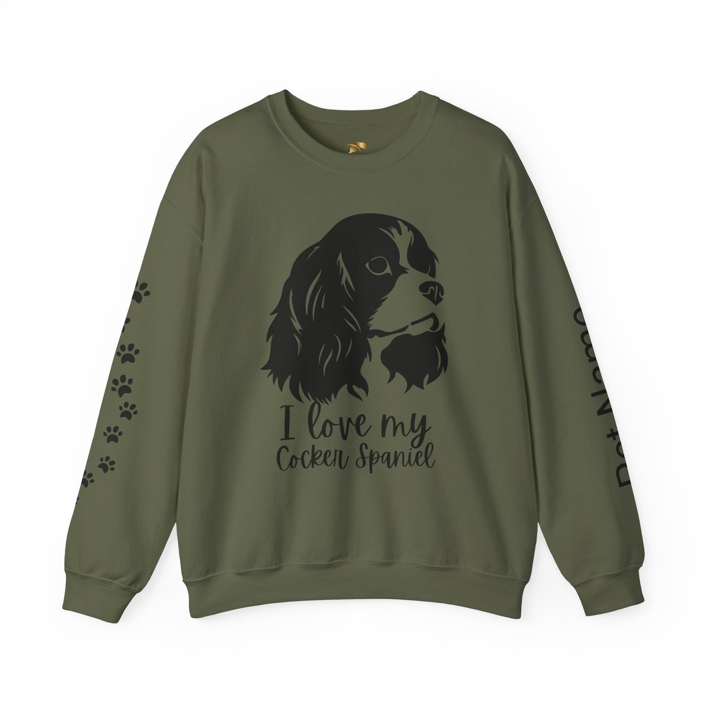 Cocker Spaniel Sweatshirt, Pet's Name Personalized Gift Idea, Cocker Spaniel Dog Owner Apparel, Custom Dog Paw Print Jumper, Comfy Crewneck - NOTALIFY