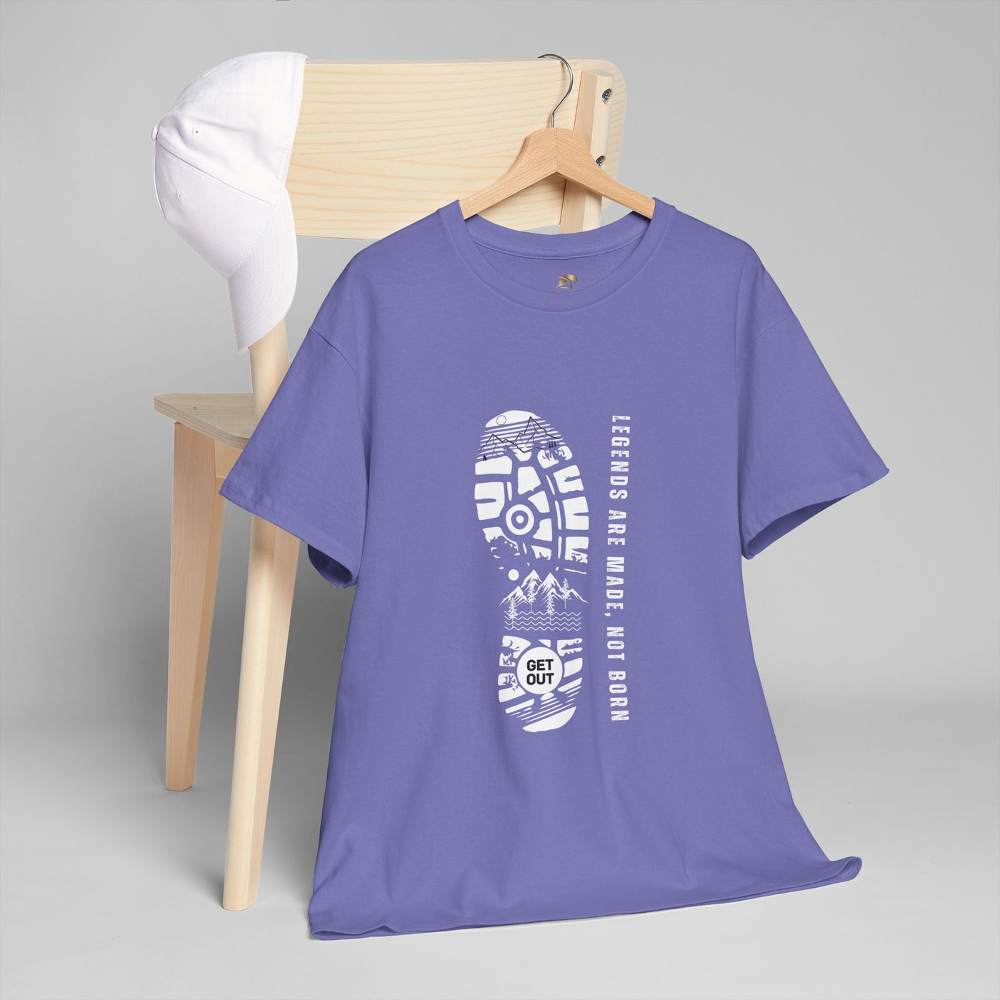 Unisex heavy cotton tee with "Legends are made NOT BORN" graphic, motivational shirt.