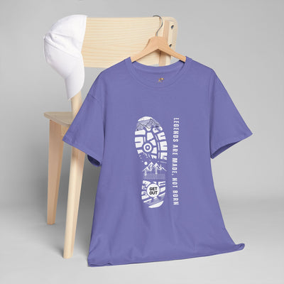 Unisex heavy cotton tee with "Legends are made NOT BORN" graphic, motivational shirt.