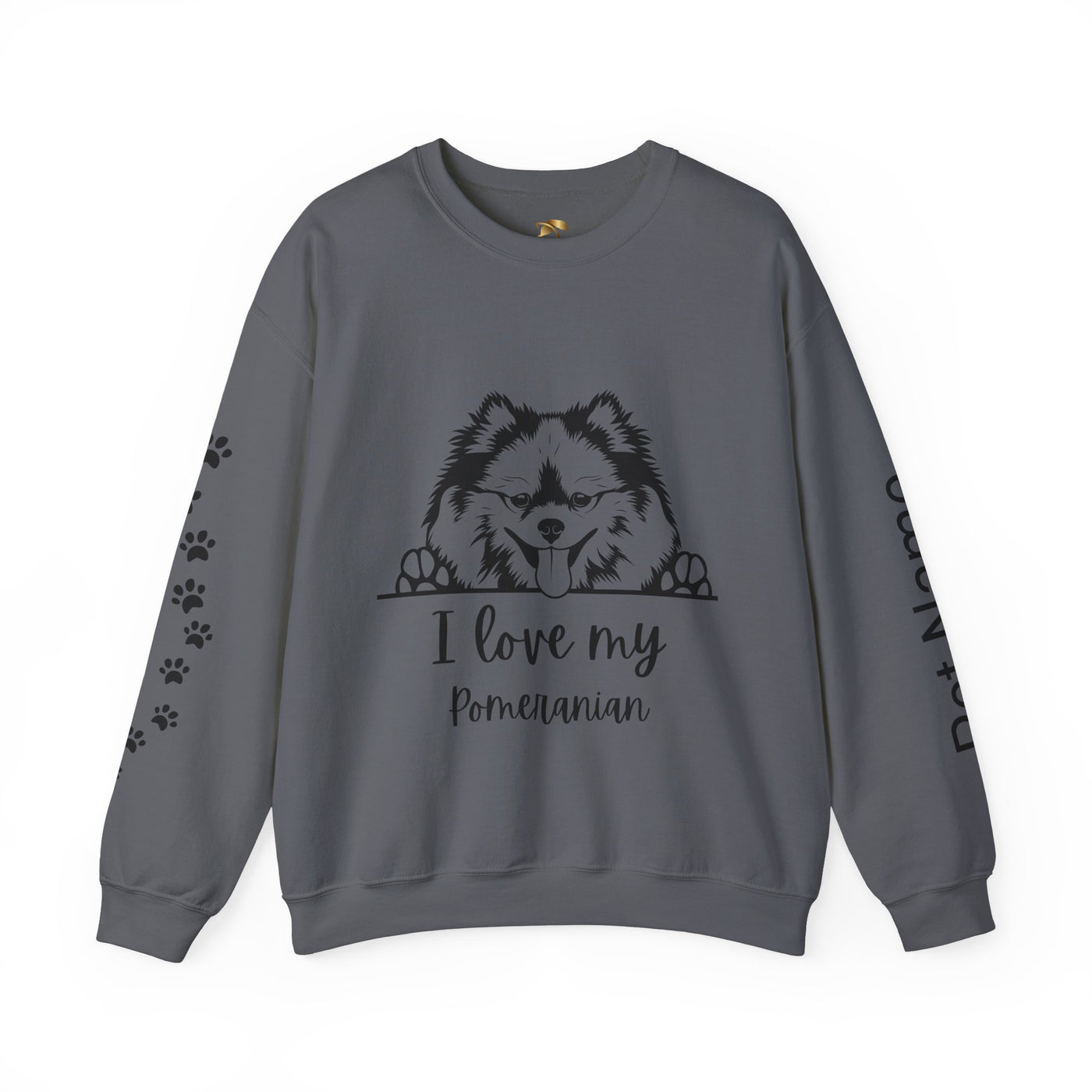 Pomeranian Lover Sweatshirt, Pet's Name Personalized Gift Idea, Pomeranian Dog Owner Apparel, Custom Dog Paw Print Jumper, Comfy Crewneck - NOTALIFY