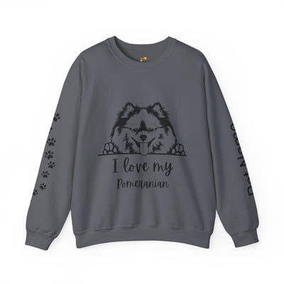 Pomeranian Lover Sweatshirt, Pet's Name Personalized Gift Idea, Pomeranian Dog Owner Apparel, Custom Dog Paw Print Jumper, Comfy Crewneck - NOTALIFY