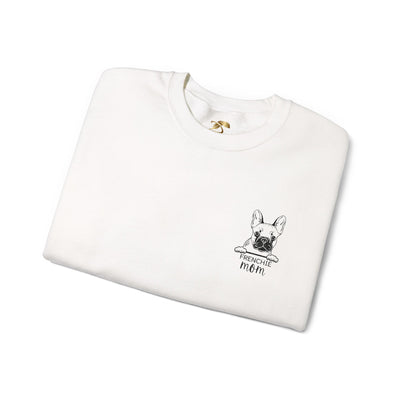 Frenchie Mom Embroidery Sweatshirt, Mother's Day Gift, Cute Dog Lover Jumper, French Bulldog Crewneck, Gift for Mom, Pet Owner Sweater - NOTALIFY