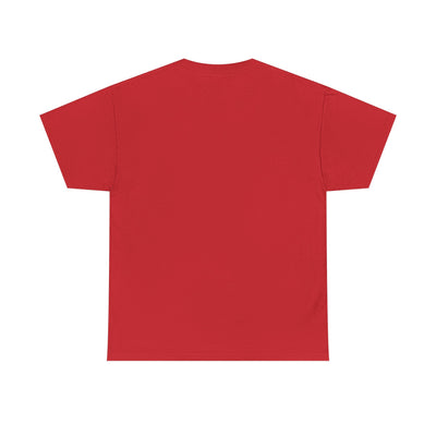 Red unisex t-shirt with "Be Kind, Rewind Often" design, retro style, classic fit.